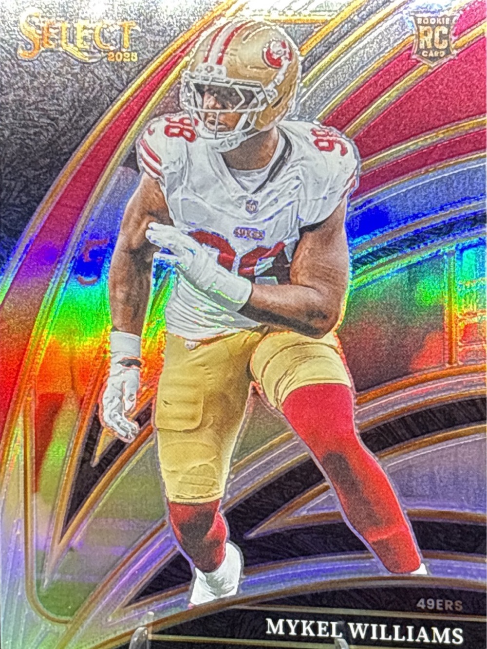 Panini Select Mykel Williams Holographic Rookie Football Card Rainbow Prizm